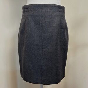 Davide Cenci Fitted‎ Charcoal Grey Wool Pencil Mini Skirt Size 29 Career Minimal